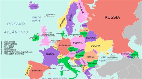 mapa da europa paises